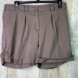 J. Jill Stretch Size 16 Genuine Fit At Waist Fixed Hem Brown Shorts Front Pocket